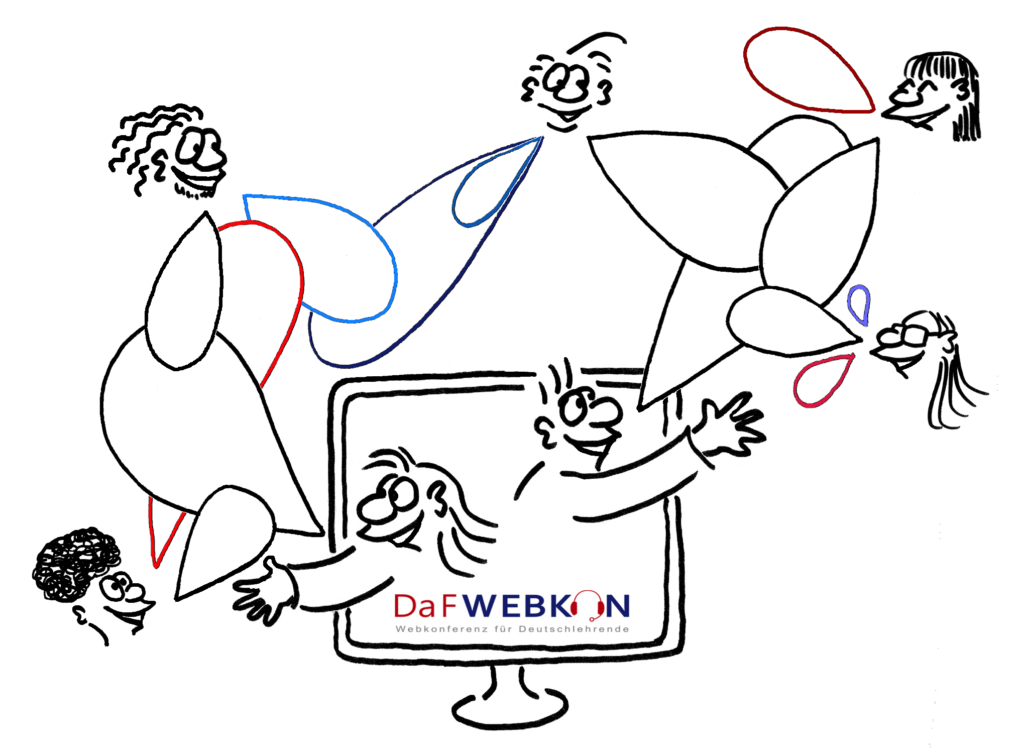 Cartoon multiligual - DaFWEBKON Logo 2020 by Cartoonsbyroth.com